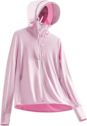 Women's Sun Protection Jacket Long Sleeve Zip Up Smooth Soft Comfort Gym Hoodies Trendy Lightweight UPF50  Jackets