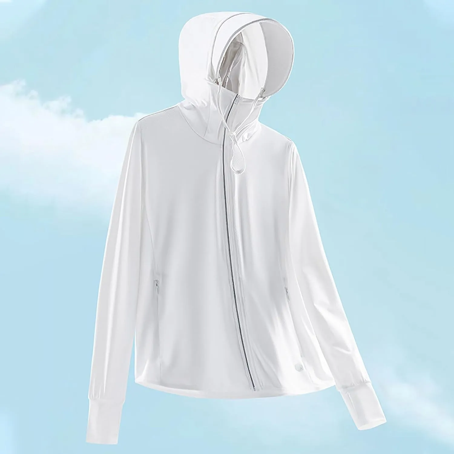Women's Sun Protection Jacket Long Sleeve Zip Up Smooth Soft Comfort Gym Hoodies Trendy Lightweight UPF50  Jackets