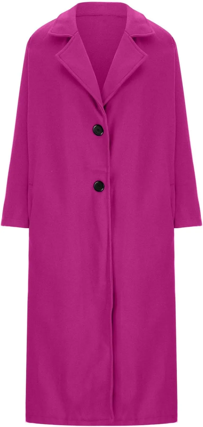 Women's Trench Coat 2024 Fall Winter Trendy Plus Size Overcoat Classic Lapel Open Front Cardigan Wool Outwerar M-4XL