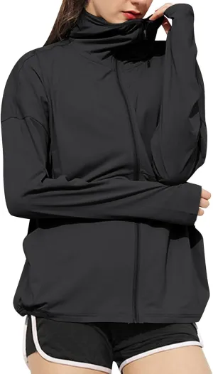 Women's UPF 50  UV Protection Sun Shirts with Thumb Holes Lightweight Sports Athletic Jackets Soft Smooth Tees