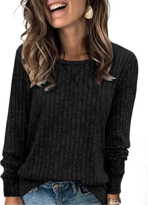 XIEERDUO Long Sleeve Shirts for Women Tunic Tops Casual Fall Tops Lightweight Sweaters 2024