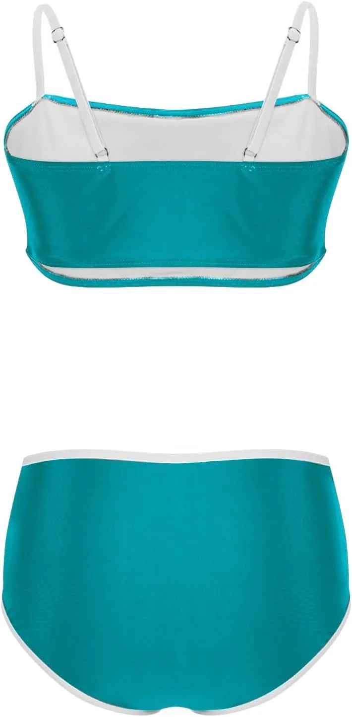 yardsong High Waisted Bikini Sets for Women Two Piece Swimsuit Adjustable Spaghetti Straps High Waist Bathing Suits