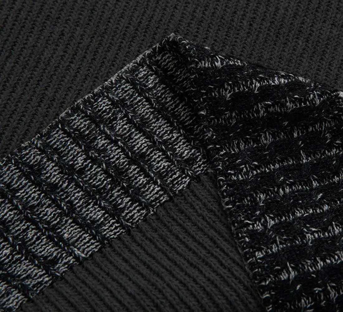 yoeasy Men's Turtleneck Zipper Twisted Knitted Pullover Sweater Slim Fit Ribbed Long Sleeve Sweater Tops