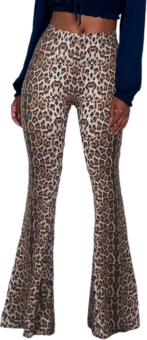 YUZIBAO Women's Flare Yoga Leggings High Waisted Boho Palazzo Wide Leg Pants Bell Bottoms